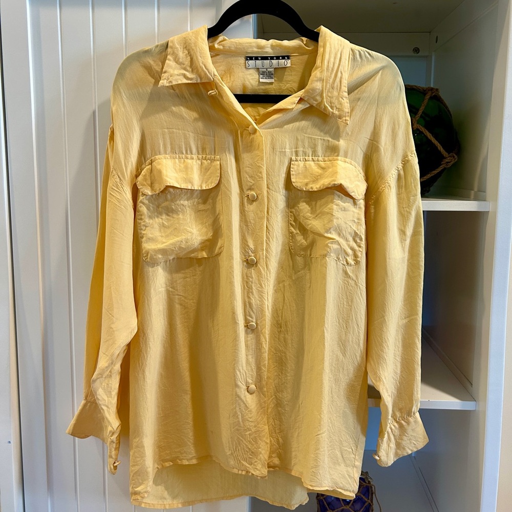 VINTAGE SILK button down blouse